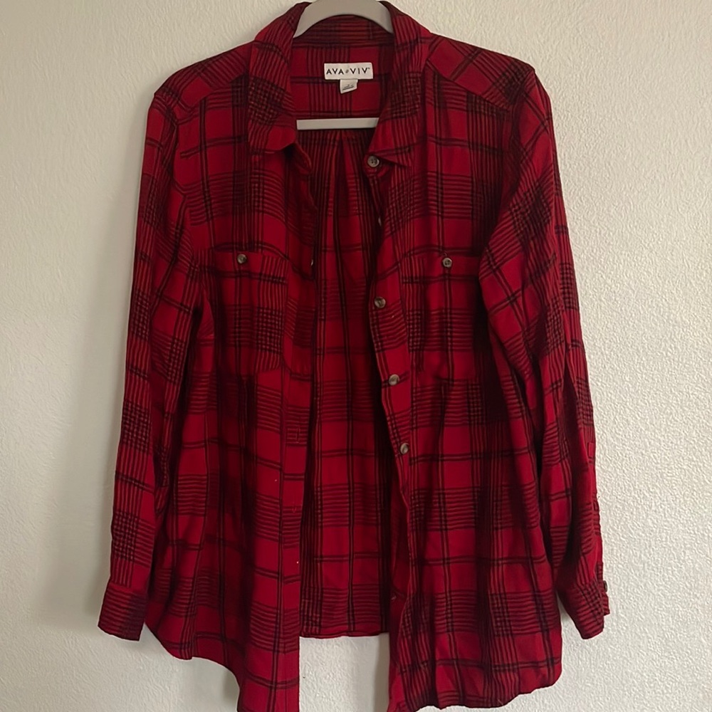 Red & Black plaid long sleeve